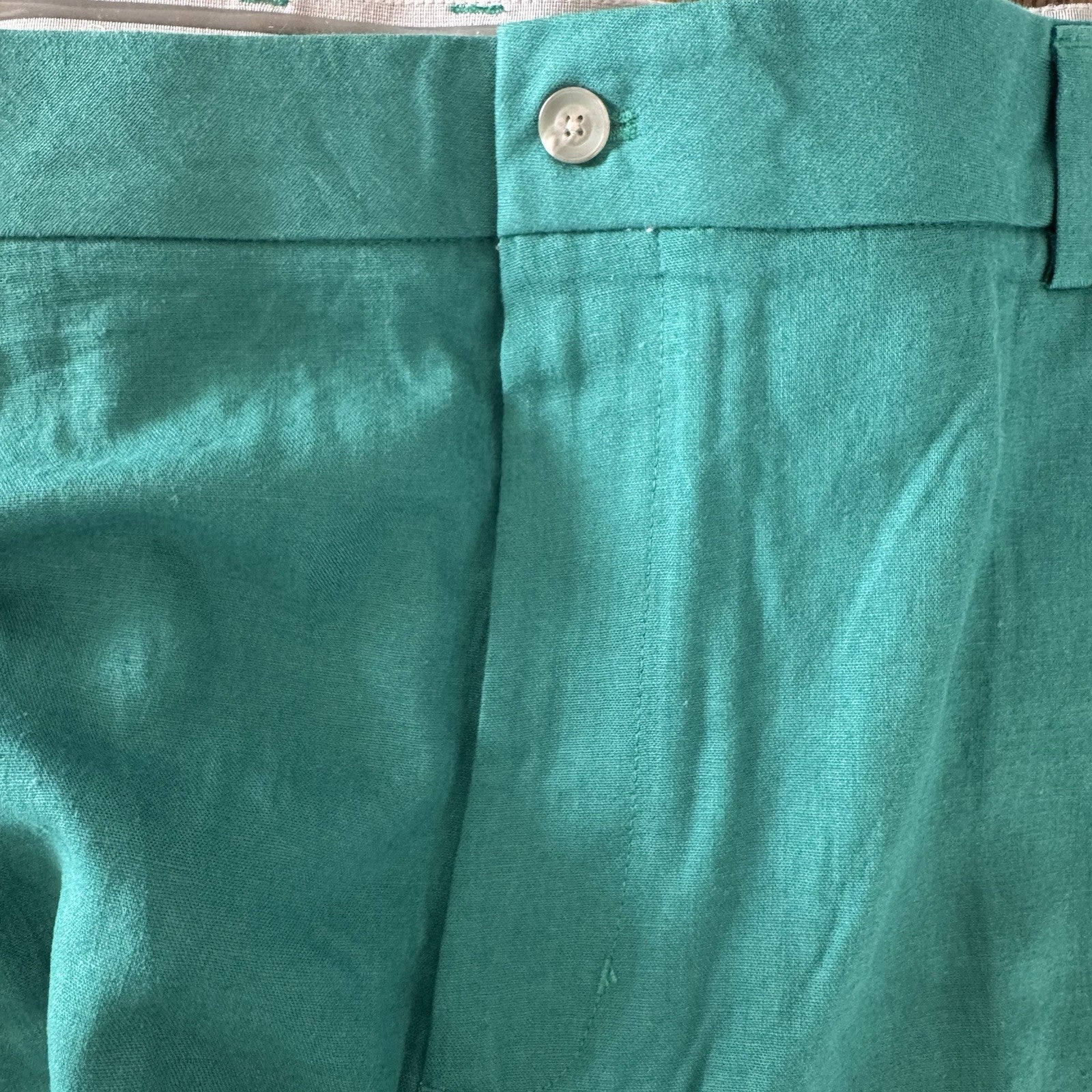 Walter Hagen Men's Clubhouse Linen Shorts W42 9" Inseam Flat Front Green NWT