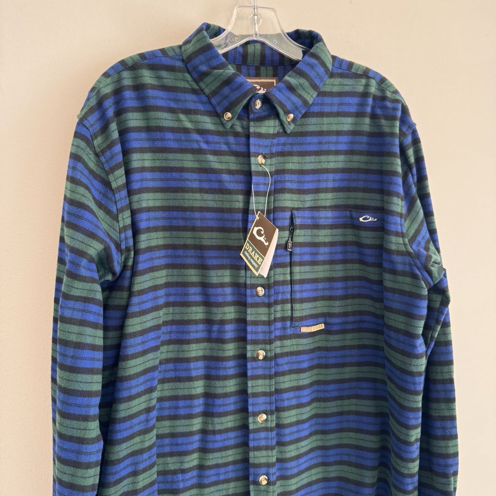 NWT medium Men’s Drake Autumn Brushed Twill Plaid Button-Down Long Sleeve Shirt