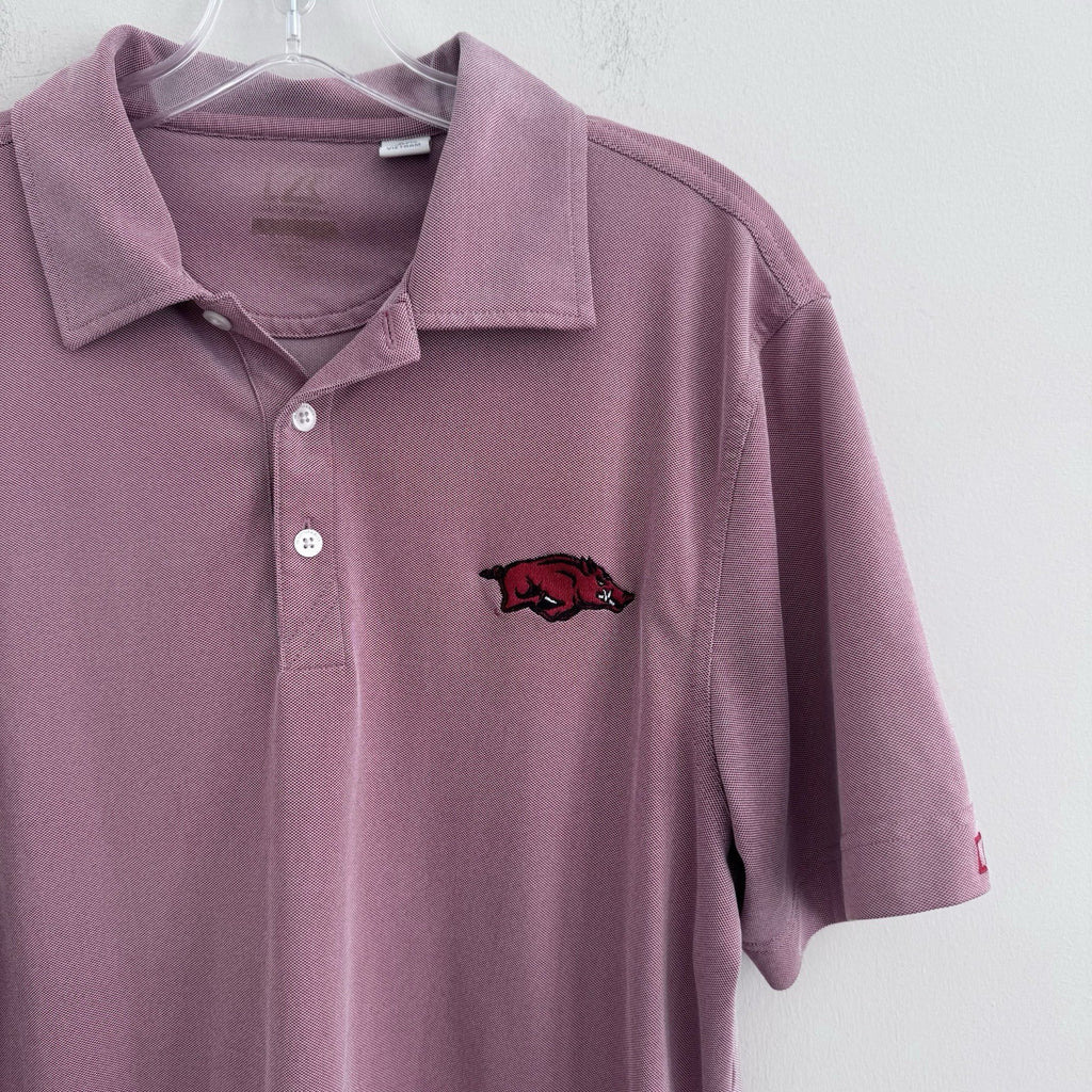 Arkansas Razorbacks Polo Shirt Men S Pink Cutter & Buck NCAA Logo