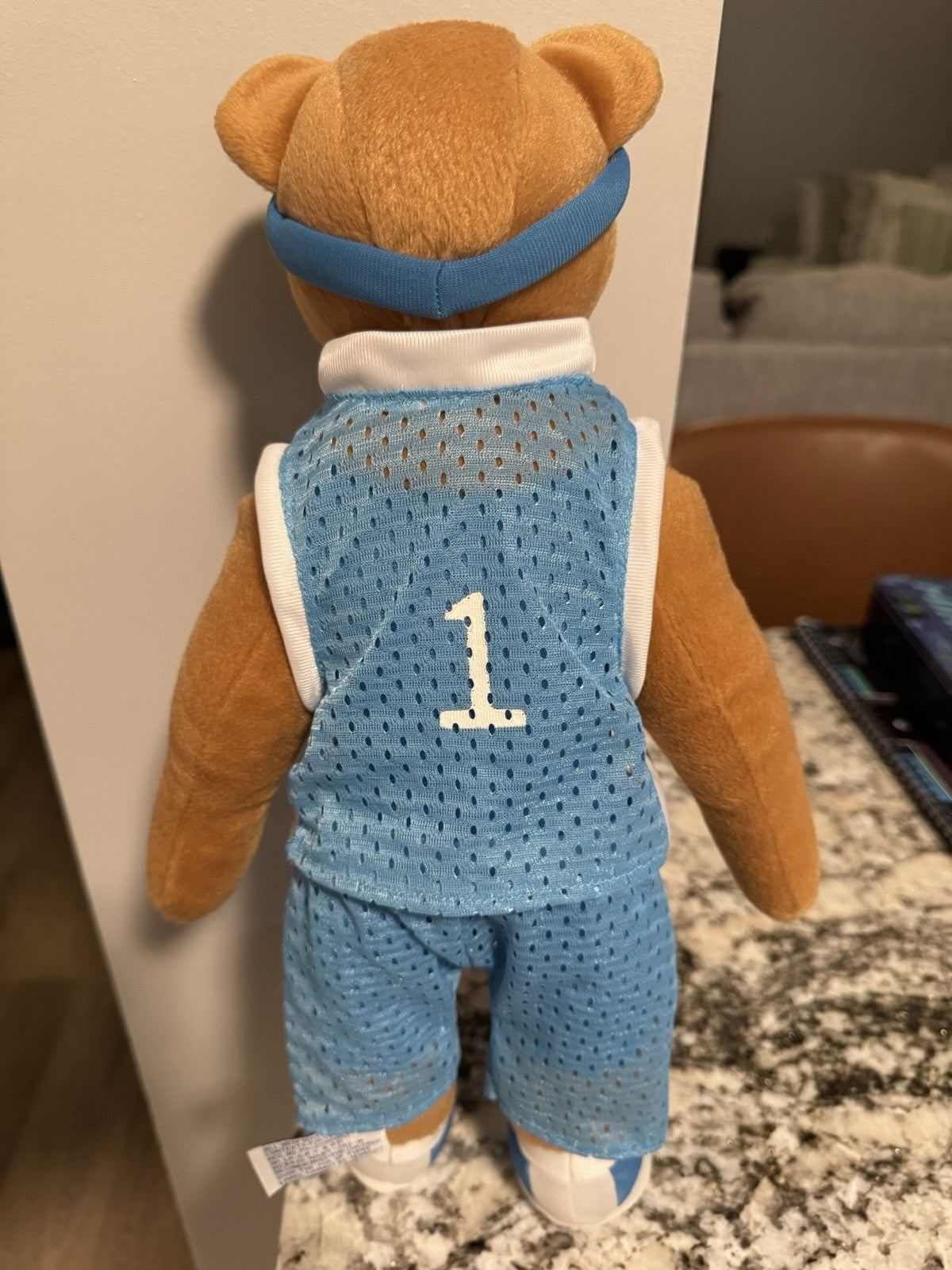 BJ Toy Co Basketball Player # 1 Blue White Toy Stuffed Animal Plush 16"  H