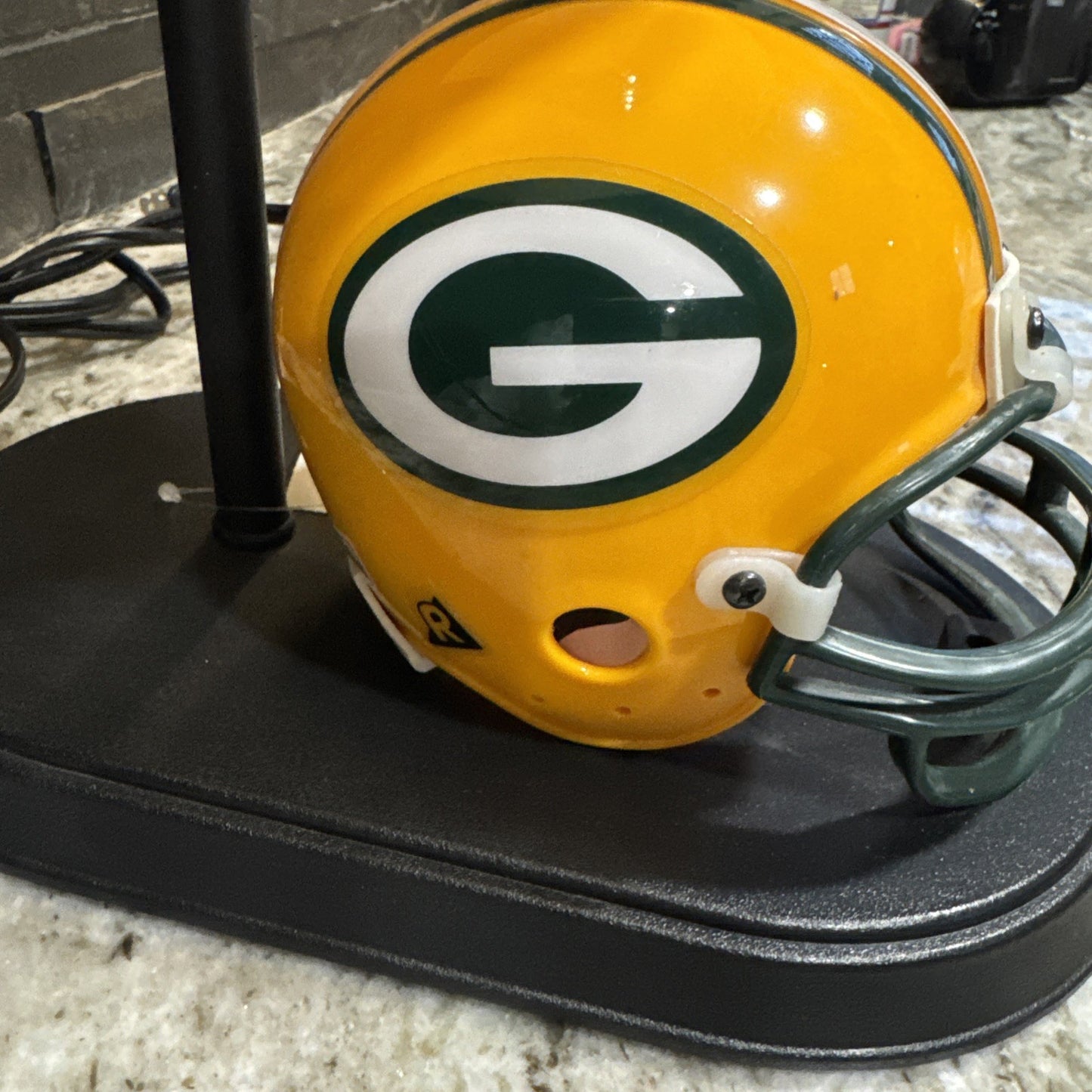Green Bay Packers mini helmet light lamp w/shade NFL Vintage Retro Riddell- Rare