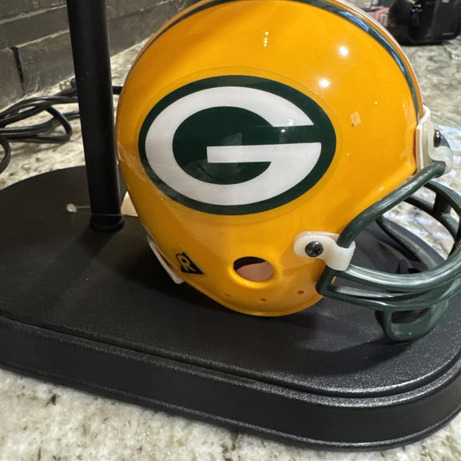 Green Bay Packers mini helmet light lamp w/shade NFL Vintage Retro Riddell- Rare