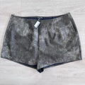 NWT PrettyLittleThing “Shape” Charcoal Washed Faux Leather Shorts Size 14