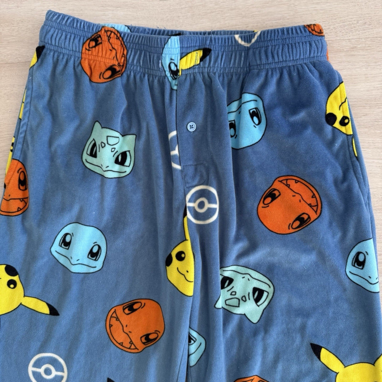 Pokemon Mens Pajama Pants Size Small Blue Pikachu Lounge Sleep Y2K