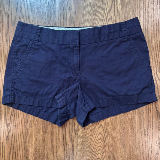 J. Crew Factory Navy Blue 100% Cotton Broken-In Chino Shorts Women's Size 6
