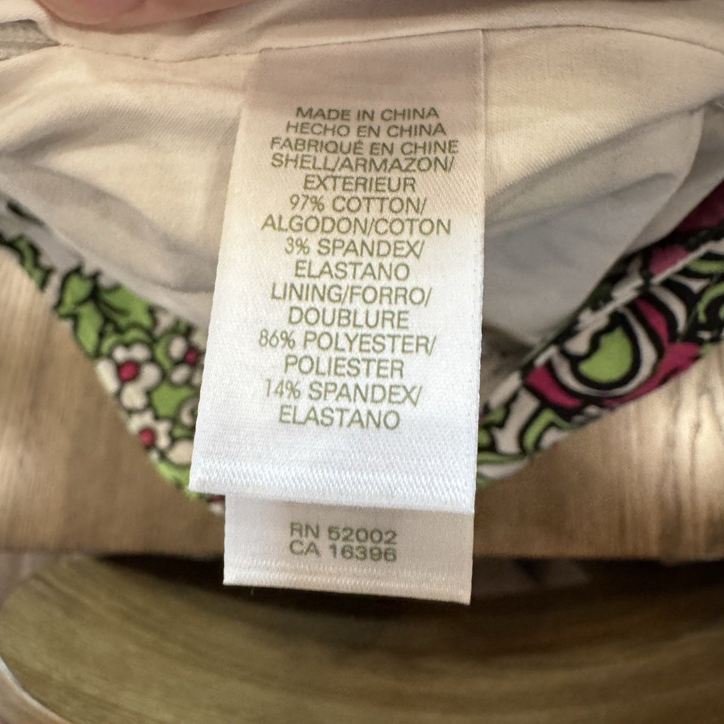 Liz Golf Women’s Floral Skort Size 14 Green Pink White Cotton Stretch