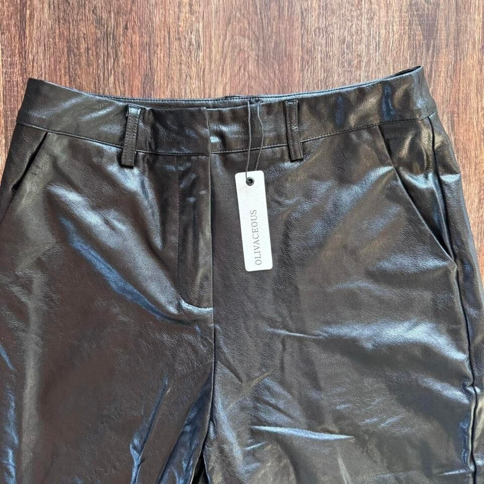 NWT Medium Black faux leather pants