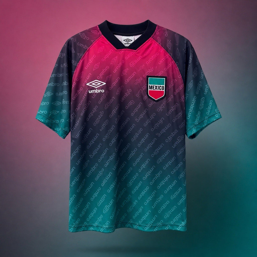 NWT Umbro Mexico Soccer Jersey Mens Size Small Red Green Gradient Futbol Shirt