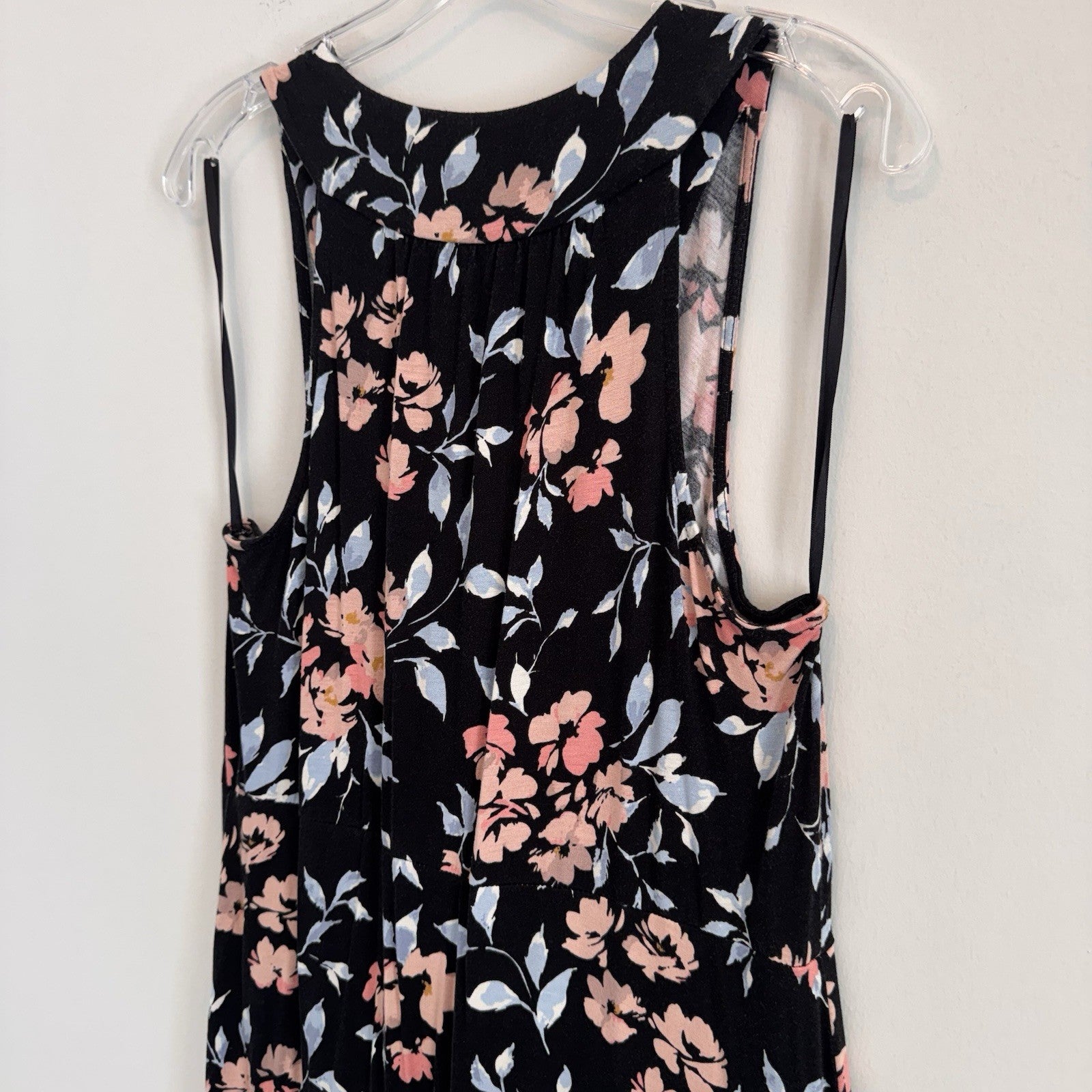 Motherhood Maternity Womens L Floral V-Neck Sleeveless Maxi Dress Soft Stretch