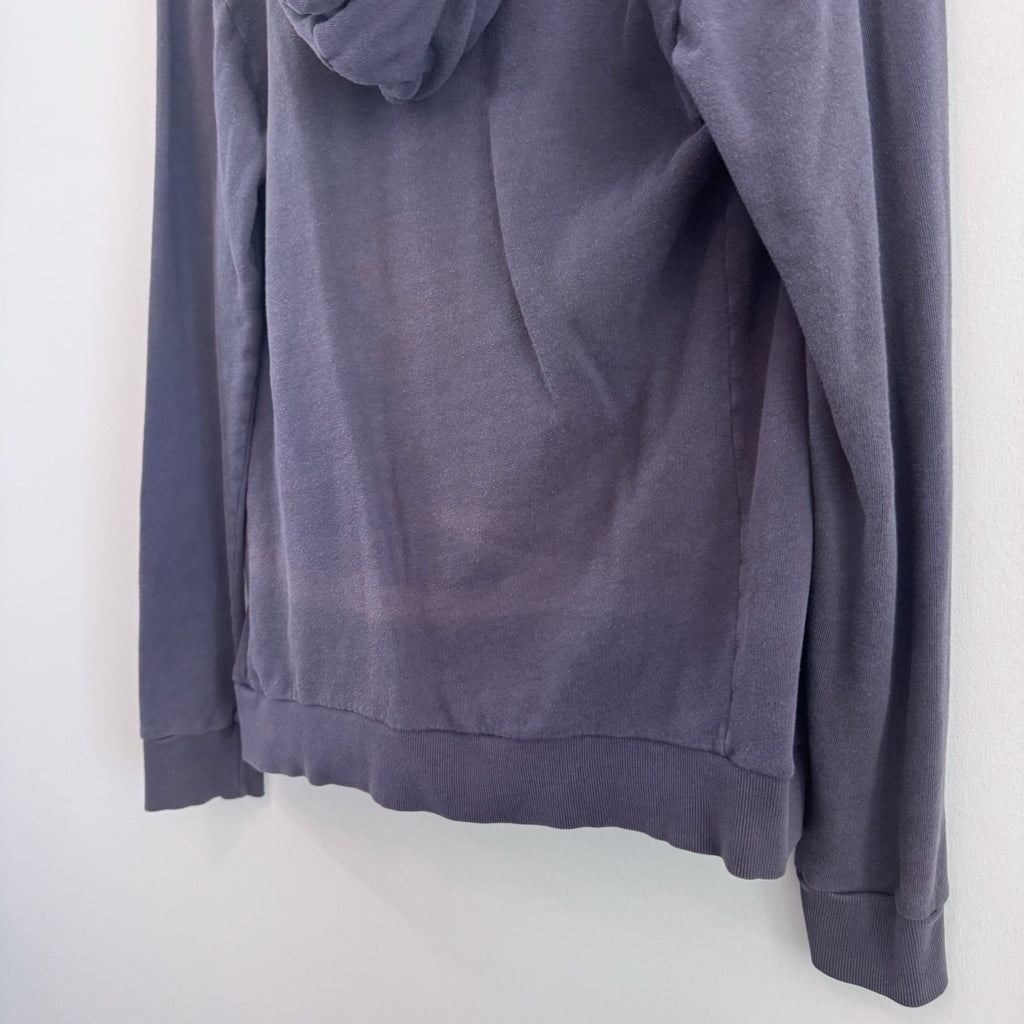 Free People Hooded Wrap Jacket Hoodie Purple Cotton Button Front Small Womens