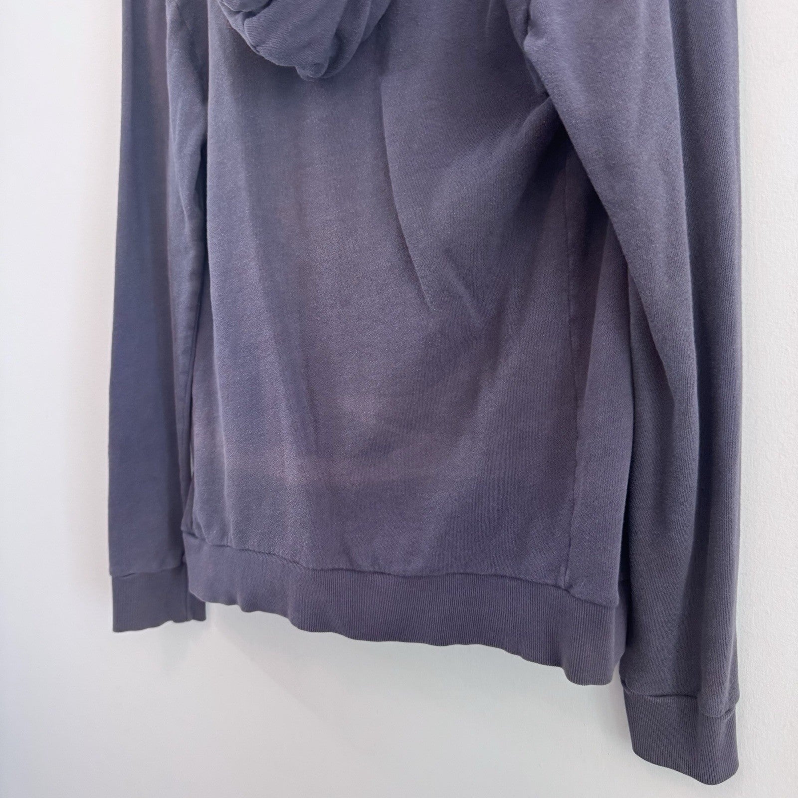 Free People Hooded Wrap Jacket Hoodie Purple Cotton Button Front Small Womens