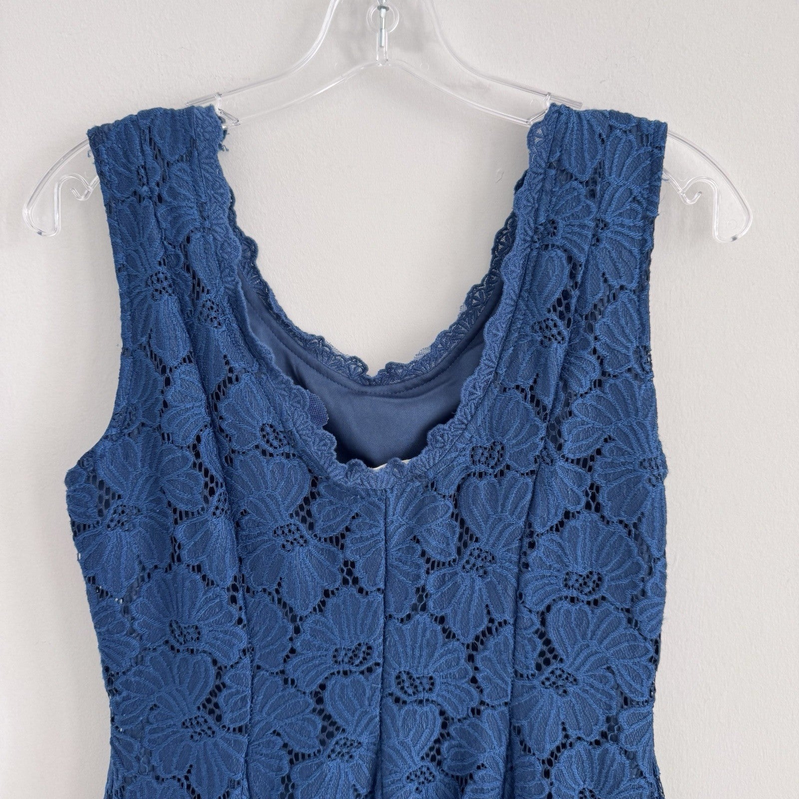 Altar’d State Lace Dress S Blue Handkerchief Hem Sleeveless