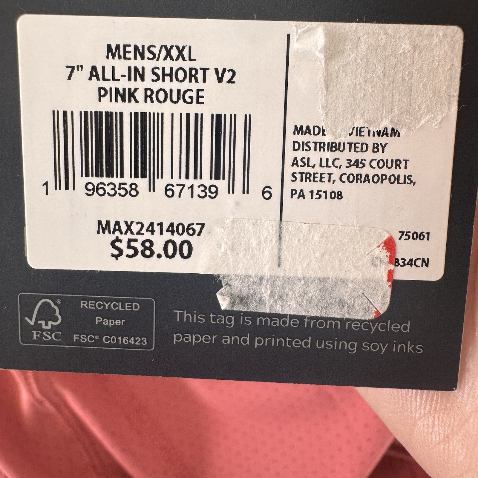 VRST Men's XXL 7" All-In Short V2 Pink Rouge NWT Lined Athletic Gym Training 2XL