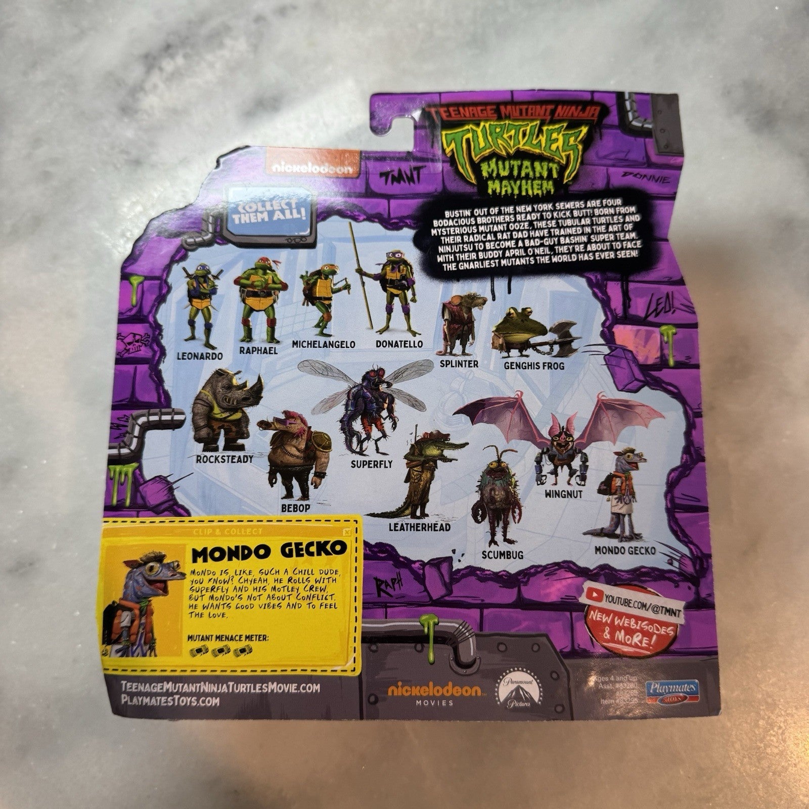 TMNT Mutant Mayhem Mondo Gecko The Chill Dude Figure Playmates NIP