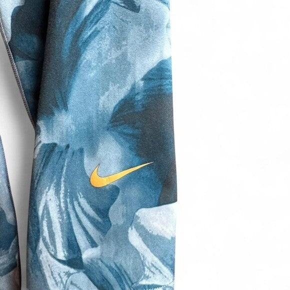 Nike Dri-FIT Blue Abstract Print Leggings | Size Small
