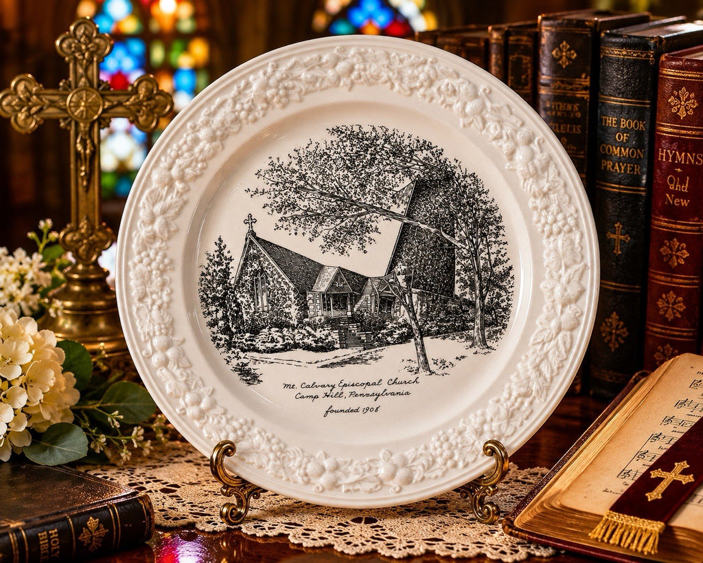Vintage Mt Calvary Episcopal Church Camp Hill PA Vernon Kilns Plate
