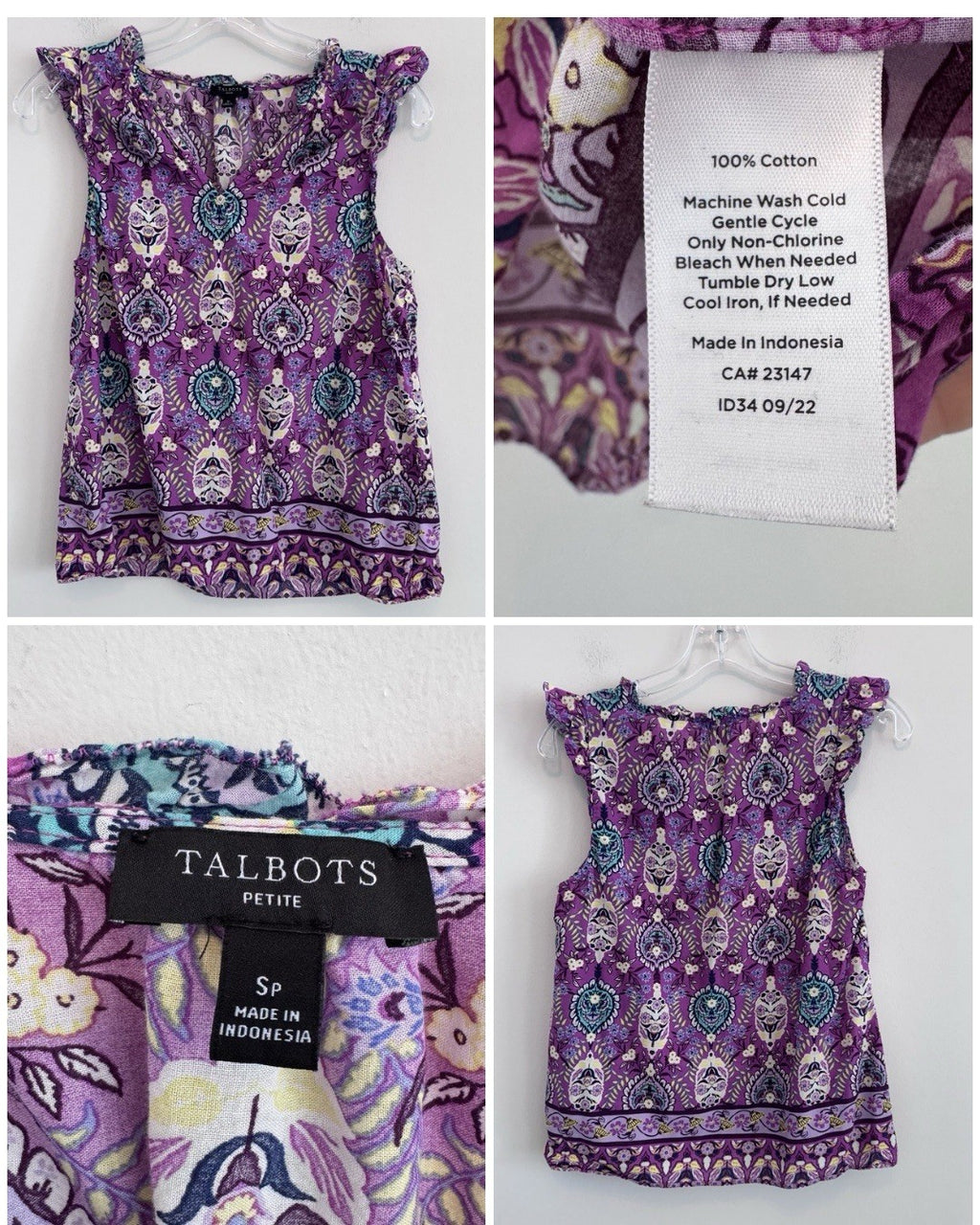 Talbots Women’s Top Lot Size Small Petite 4Pc Floral Stripe Boho Career Casual