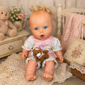 Vintage 1994 Gerber Toy Biz Baby Doll 15” Blonde Blue Eyes Teddy Bear Outfit VTG