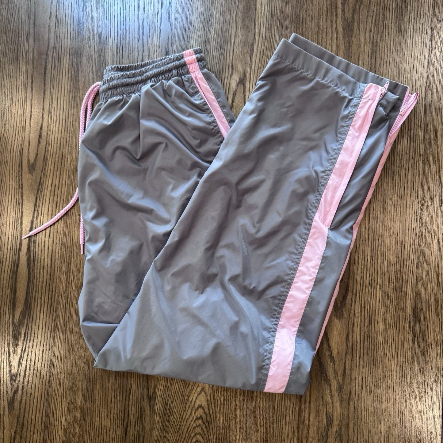 Vintage Wilson Windbreaker Tracksuit Set Gray Pink Nylon L Jacket Pants VTG