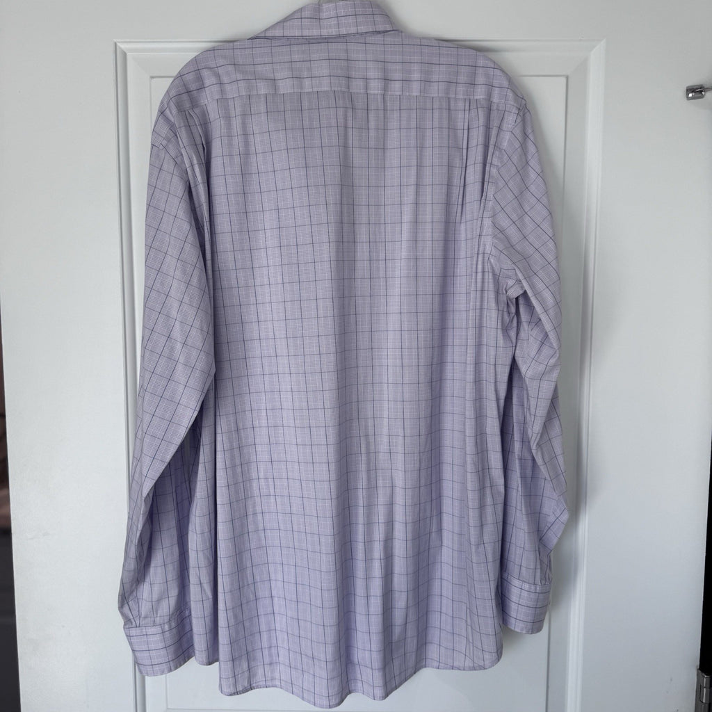 Lauren Ralph Lauren Women’s Slim Fit Dress Shirt SZ 18 Purple Check Stretch 2XL