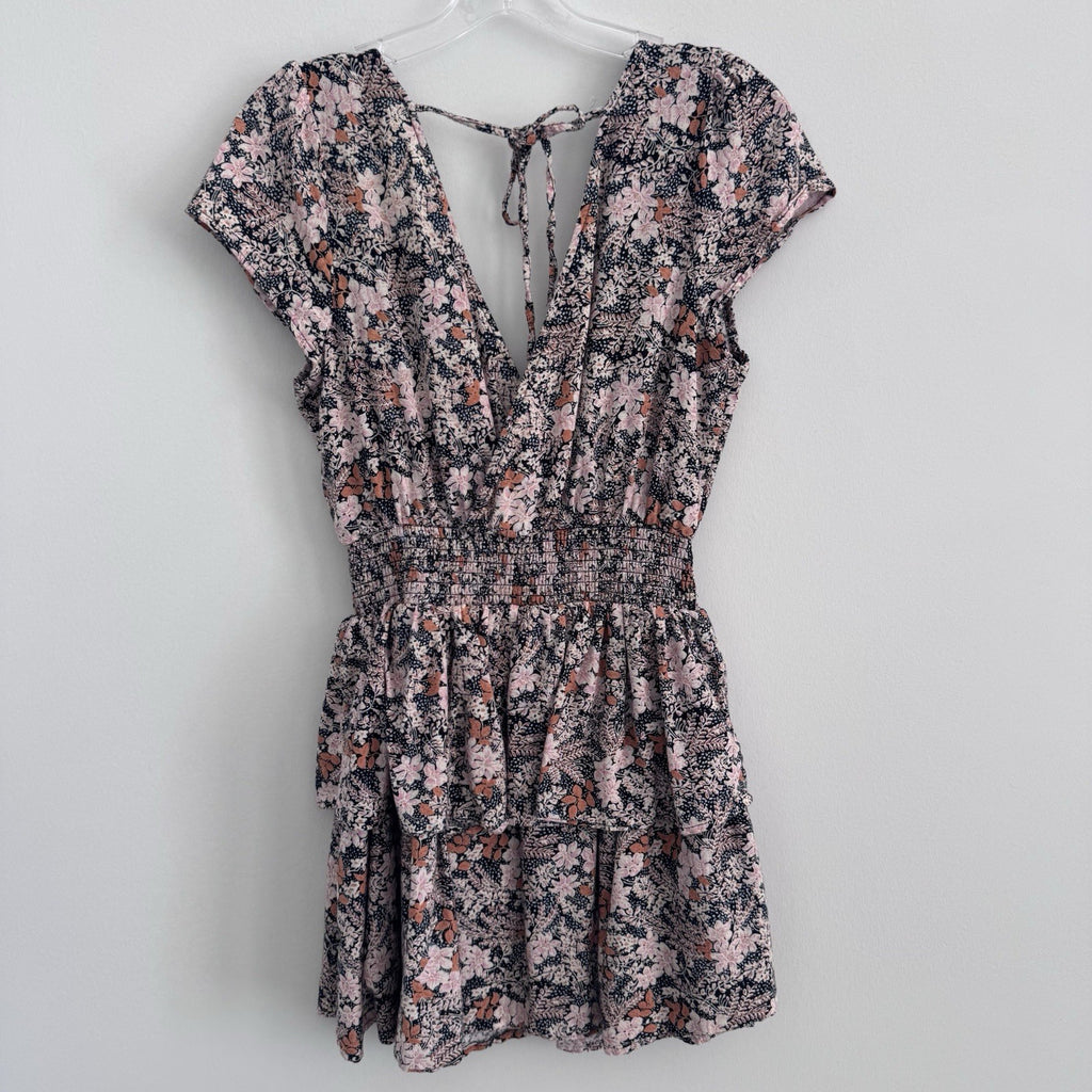 XS American Eagle Outfitters Women’s Floral Print Tiered Ruffle Mini Dress Boho