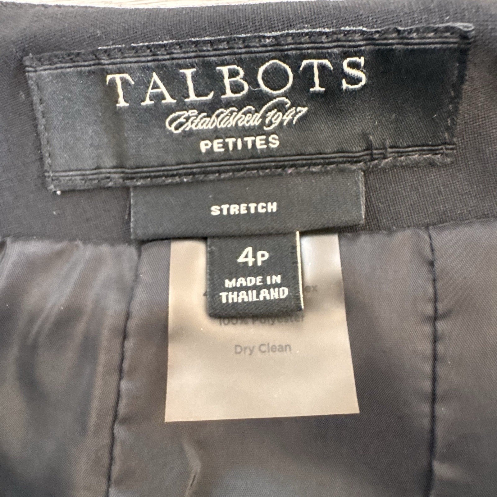 Talbots Women’s Petites 4P Black Wool Blend Pencil Skirt Lined Stretch