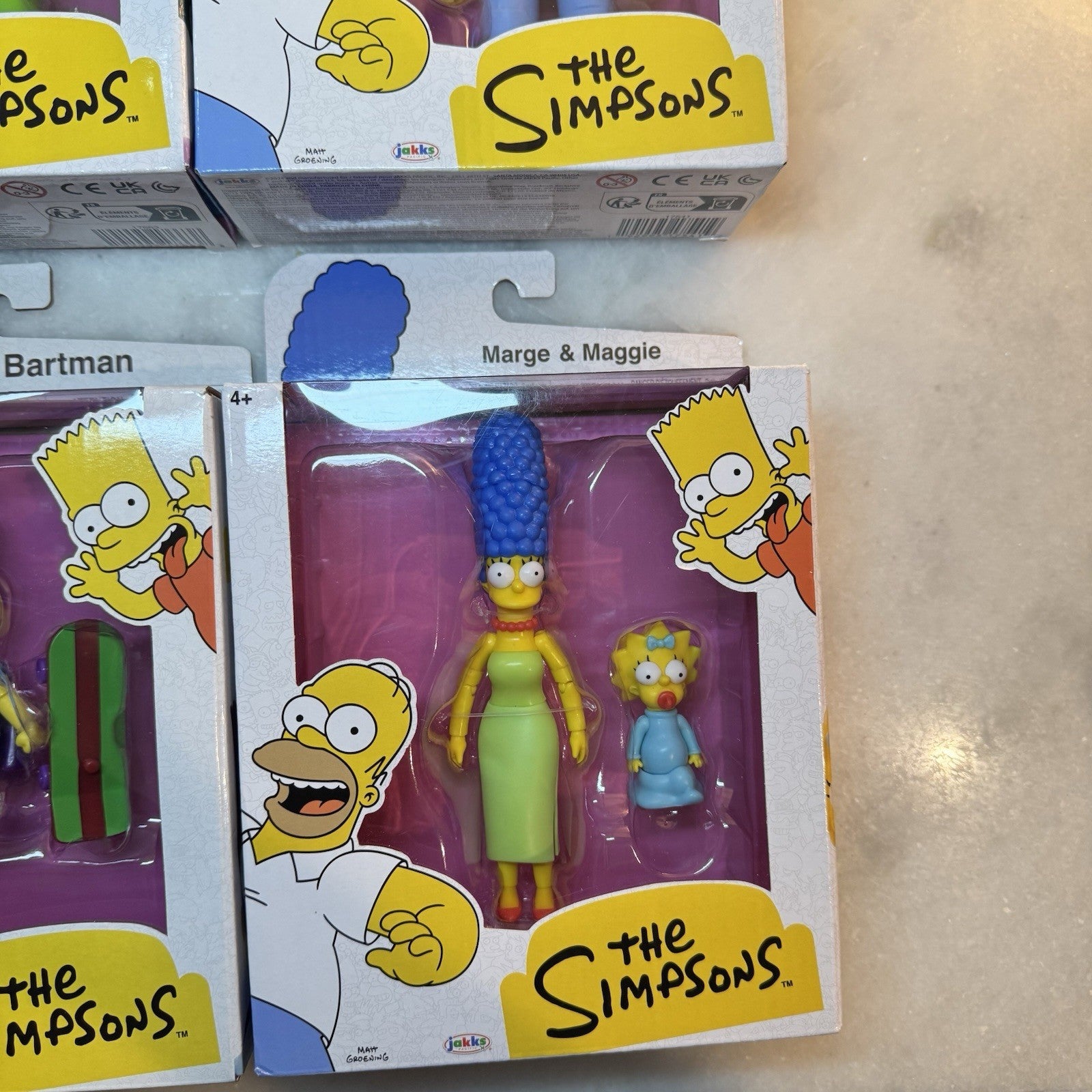 Jakks The Simpsons Figure Lot Homer Krusty Bartman Marge Maggie Milhouse NEW
