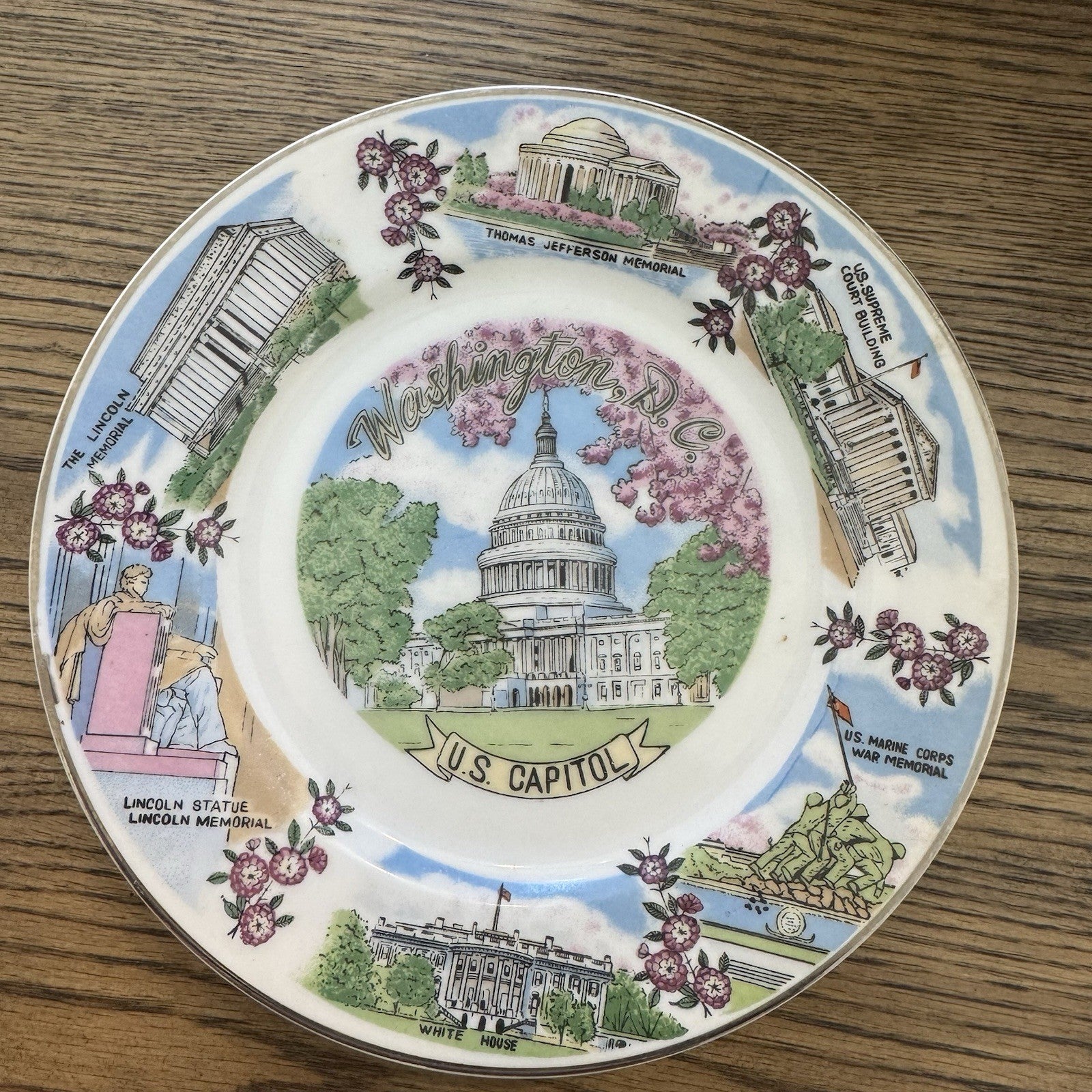 Washington D.C. U.S. Capitol Souvenir Decorative Plate District of Columbia