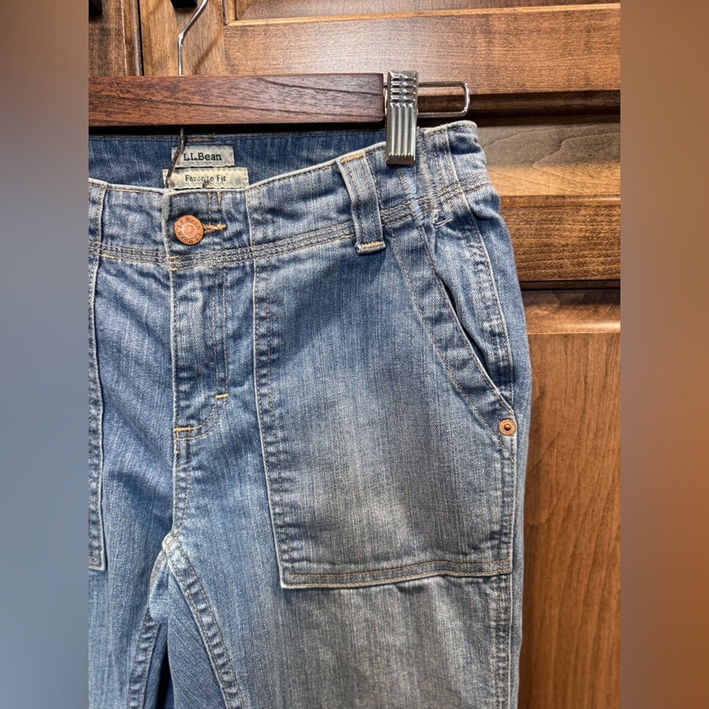 L.L. Bean Favorite‎ Fit Blue Jeans Size 2P Straight Leg