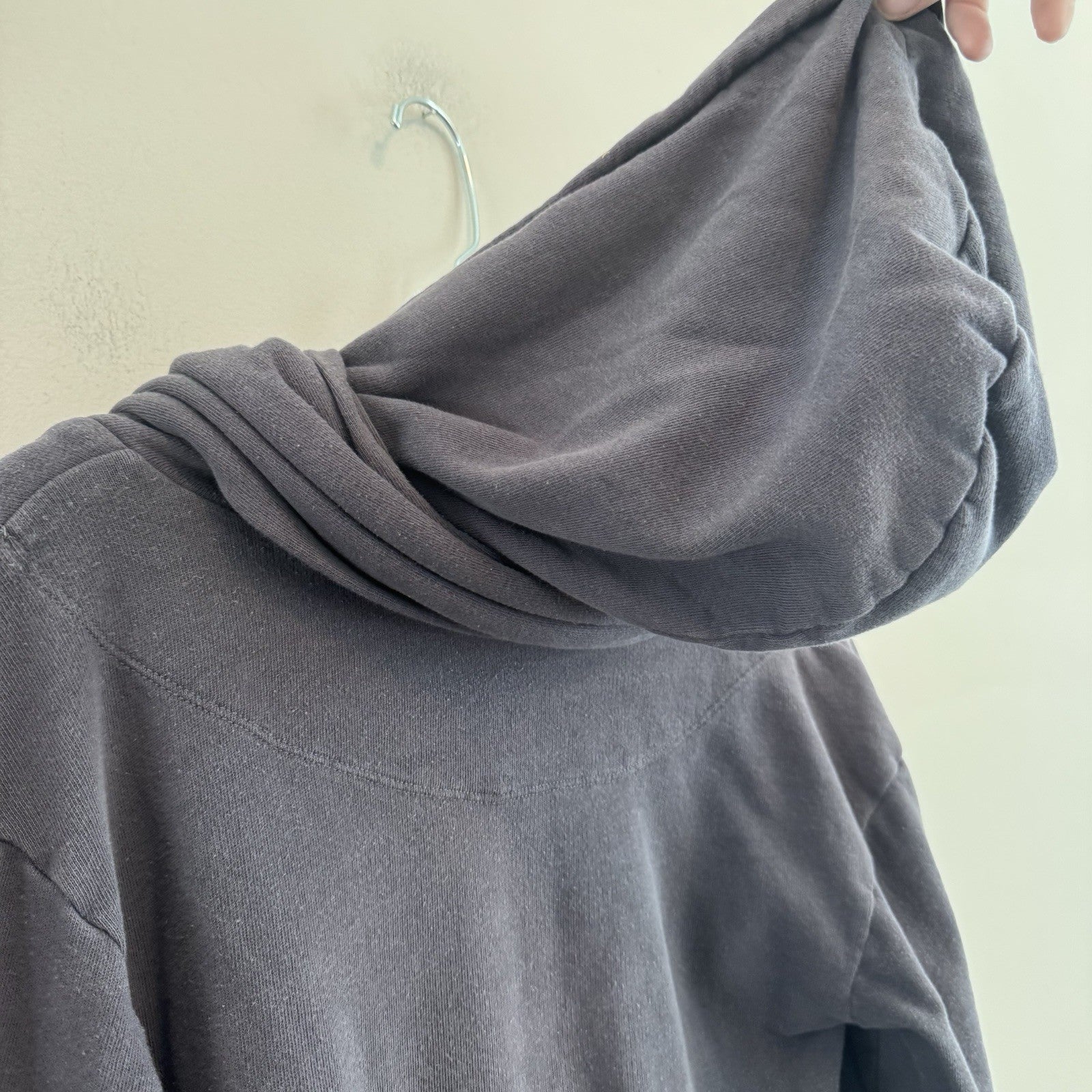Free People Hooded Wrap Jacket Hoodie Purple Cotton Button Front Small Womens
