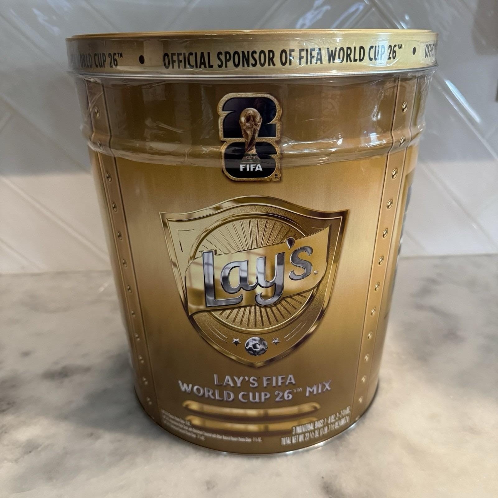 Lay's FIFA World Cup 2026 Gold Collector Tin Lionel Messi Limited Edition New