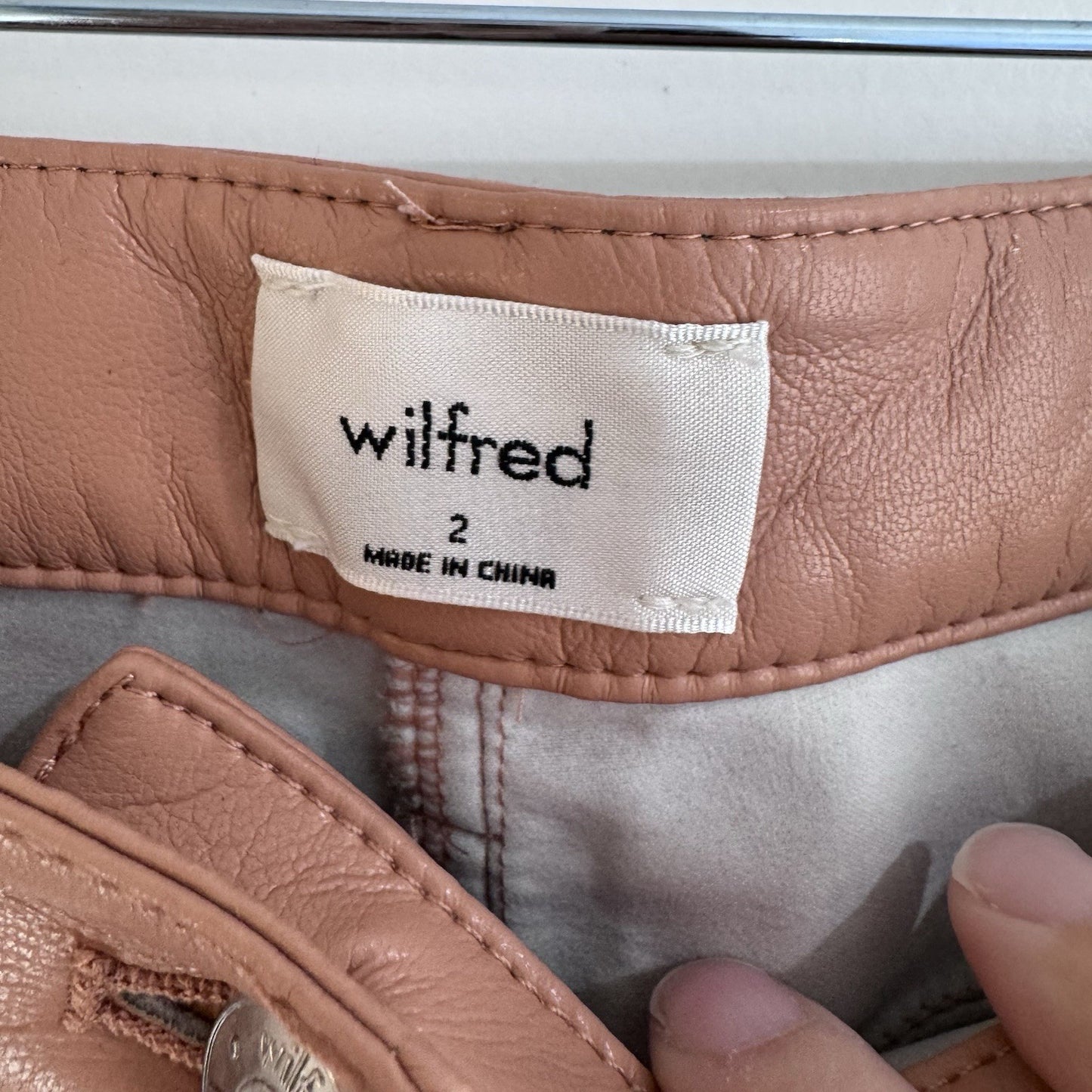 Wilfred Melina Faux Leather Pants Soft Terracotta High Rise Straight 2 NWT