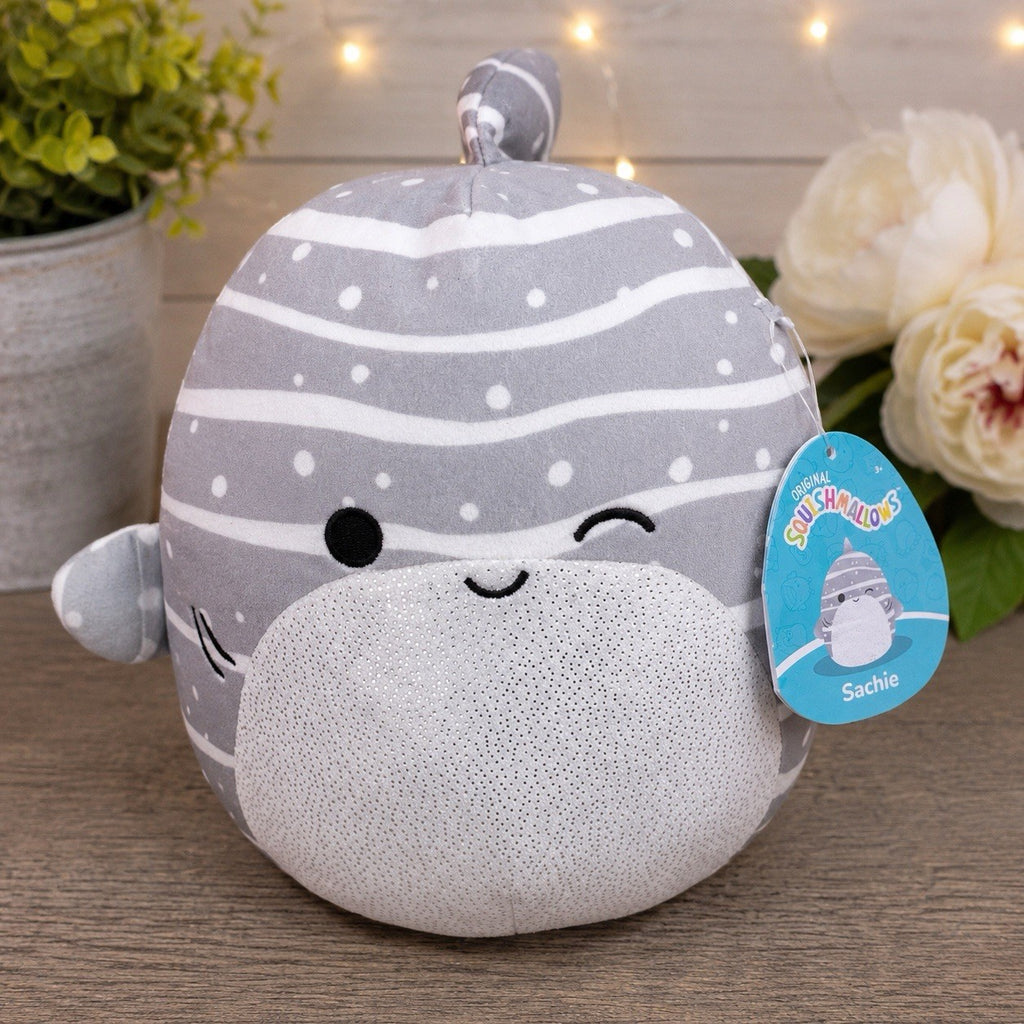 Squishmallows Sachie The Winking Gray Whale Shark 8" Plush Sparkle Belly 2021