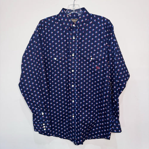 Ariat Men’s S Nosson Western Shirt Texas Star Print Snap Long Sleeve NWT