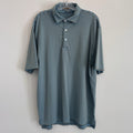 Peter Millar Summer Comfort Polo Shirt Mens Large Blue Brown Striped Golf