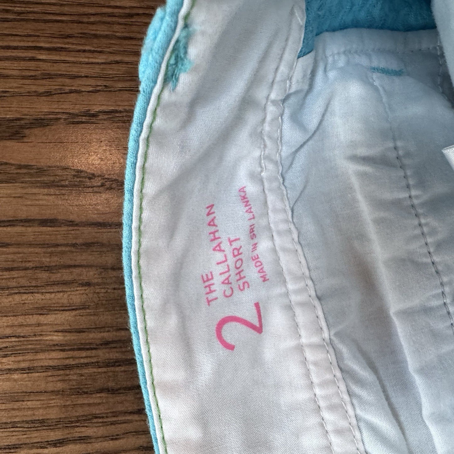 Lilly Pulitzer The Callahan Short Size 2 Aqua Blue Textured Cotton Seersucker