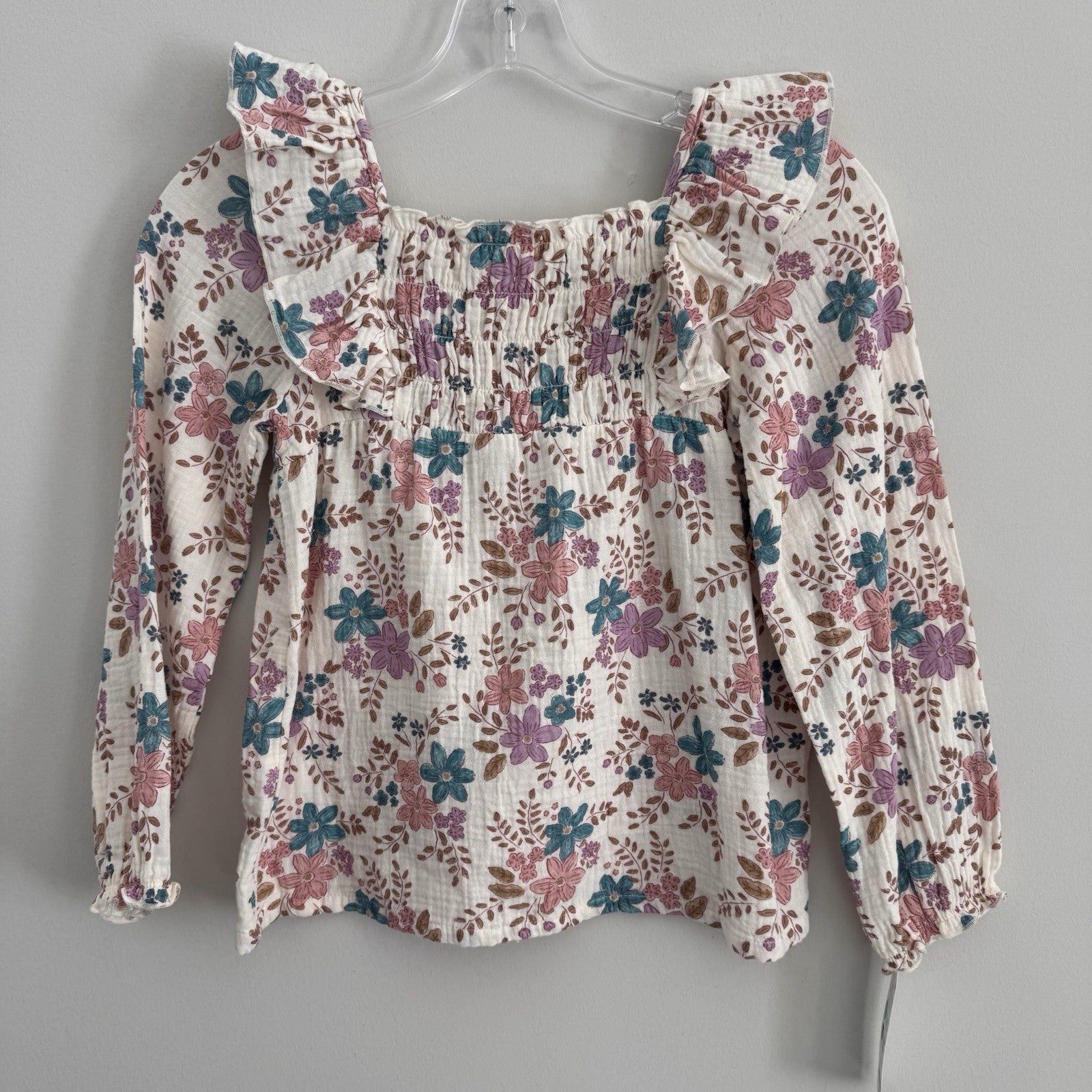 Carter’s Girls Size 8 Floral Smocked Blouse Boho Cottagecore NWT