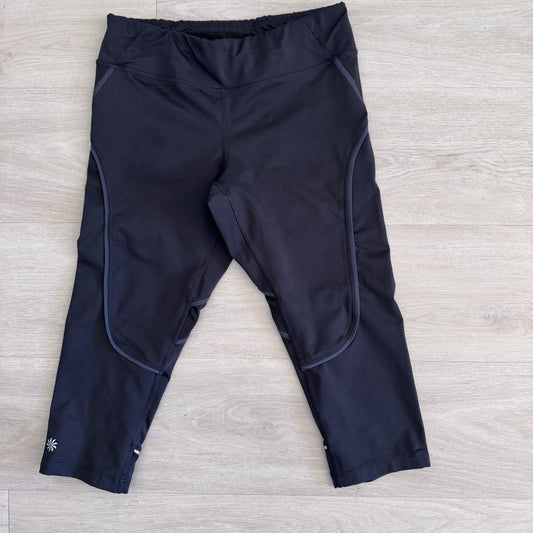 Athleta Women’s Cropped Leggings Small Black Athletic Running Zip Pocket