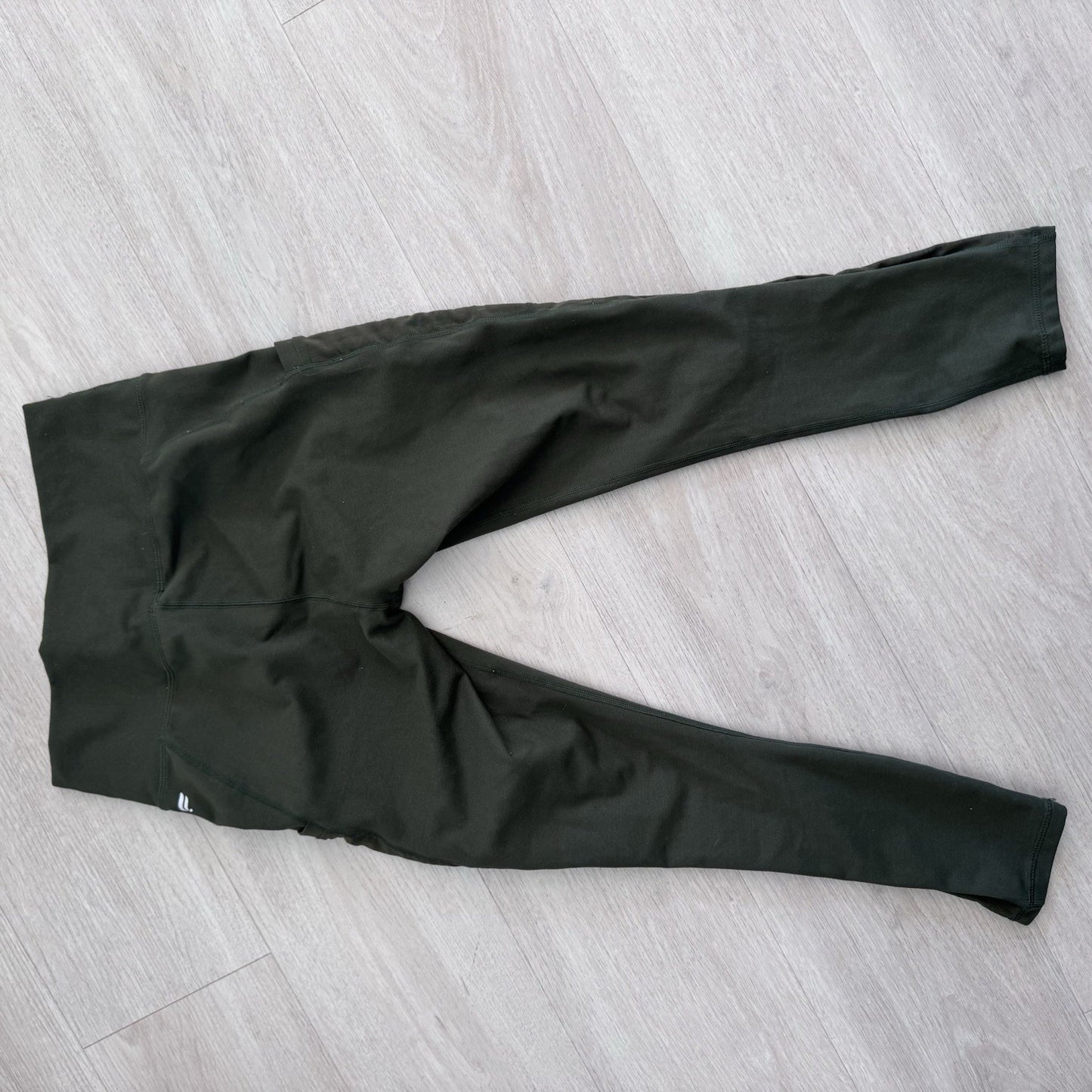 Fabletics Leggings Women Small Dark Green Mesh Panel High Rise Stretch