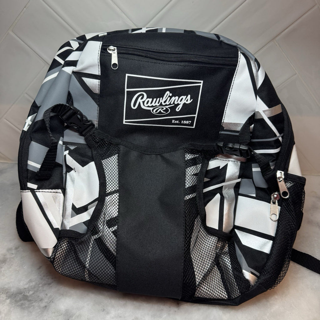 New Rawlings Bag Baseball Softball Backpack Black White