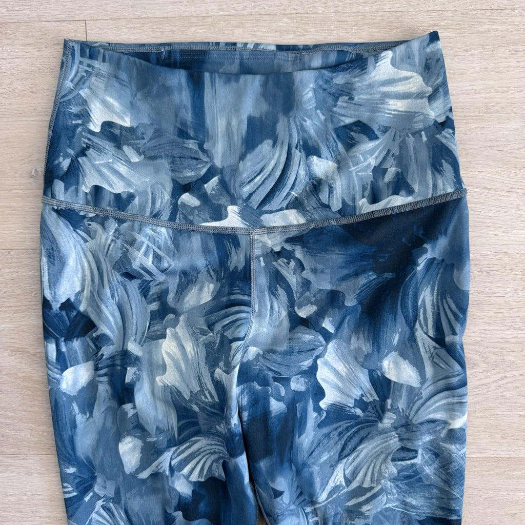 Nike Dri Fit Womens Blue Floral Print Leggings Athletic Pants Size Small