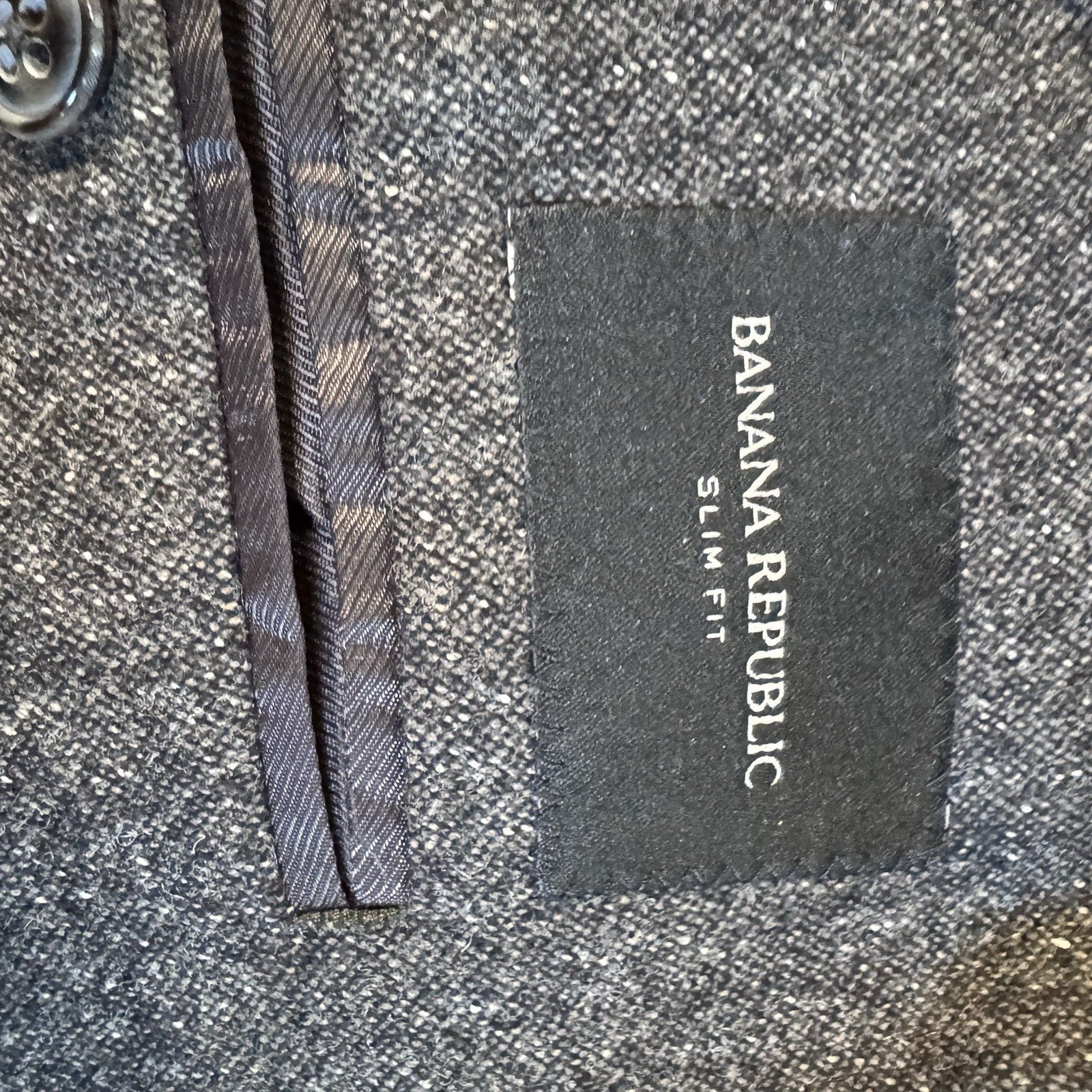 NWT Banana Republic Wool Blazer Jacket 44L Gray Herringbone Tweed Sport Coat