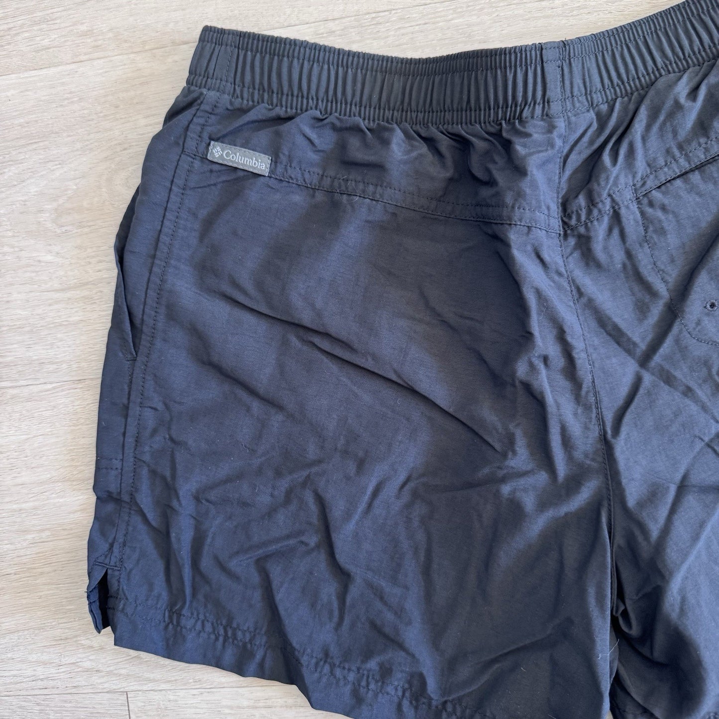 Columbia Mens Nylon Shorts Size Small Black Liner Cut Outdoor