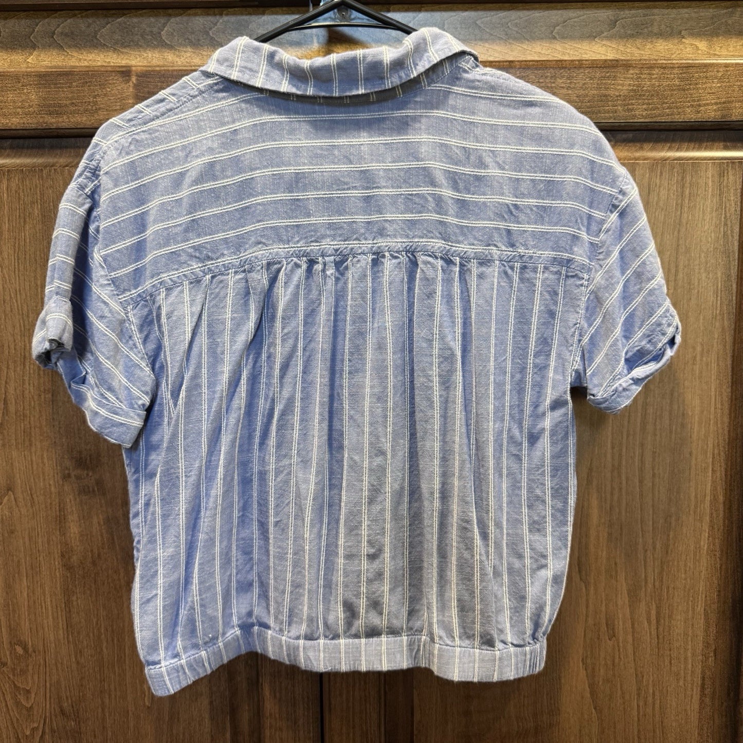 Nautica Jeans Co. Women’s Striped Tie Front Button Shirt Small Blue Casual Top