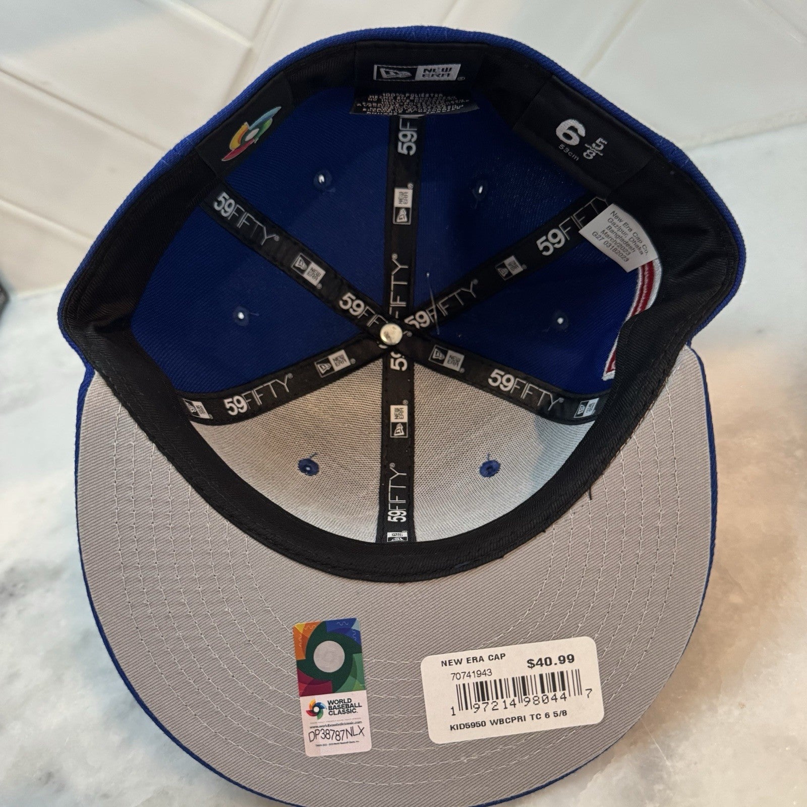 Puerto Rico World Baseball Classic Hat Re-Dub Blue New Era 59Fifty 6 5/8 NEW 26