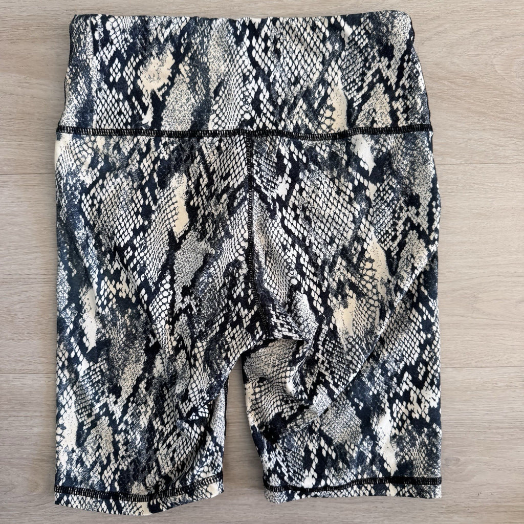 Rae Mode Womens Snakeskin Biker Shorts High Rise Stretch Size Small 