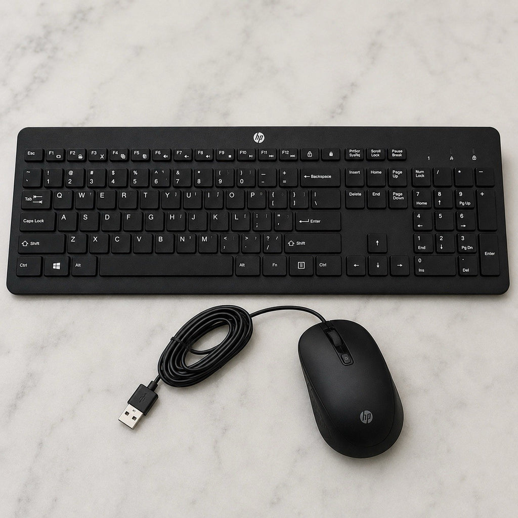 HP Wireless Keyboard & Mouse Combo USB Receiver Black HSA-A005K Full Size