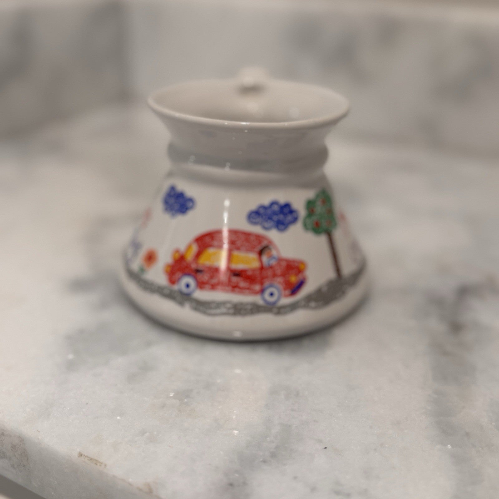 Vintage My Mom's Car Mug Wide Base No-Tip Ceramic Commuter Travel Cup Retro