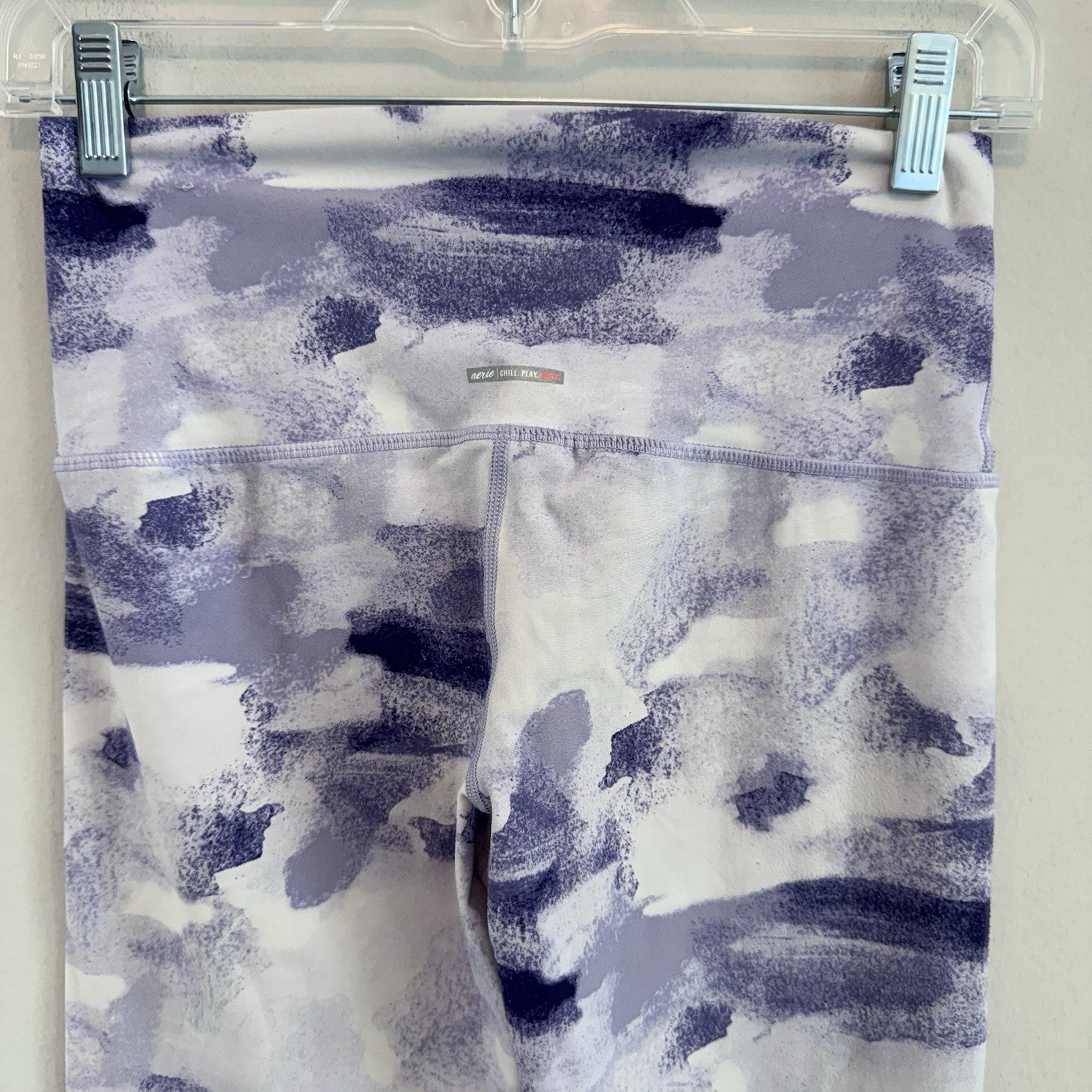Lot of 3 Aerie American Eagle Leggings Blue Purple Tie Dye Pocket Hugger Medium