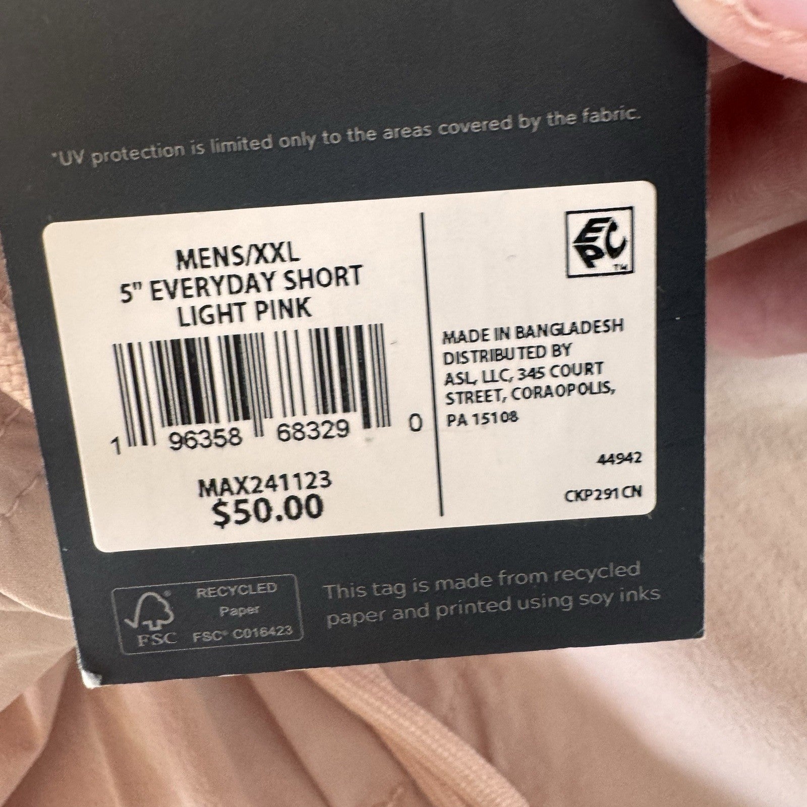 VRST Men's XXL 5" Everyday Short Light Pink NWT Athletic Gym Training 2XL 5in